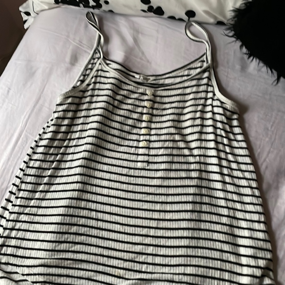 Black and white striped tank top